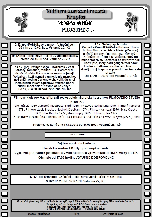 Program prosinec 2012